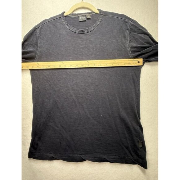 Hugo Boss Long Sleeve Crewneck T-Shirt Men's Sz M Navy Blue Cotton Lightweight - Picture 7 of 9